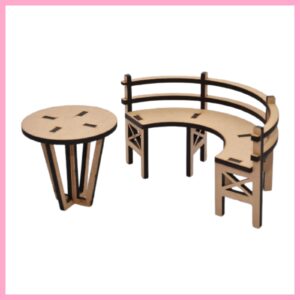 Round Kitchen Table with Bench