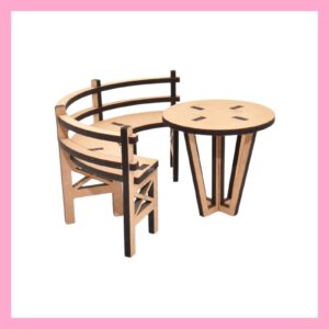 Round Bench with Table