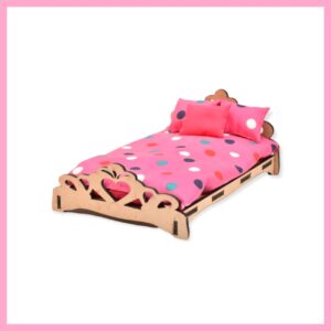 Double Bed & Bedding - Hearts