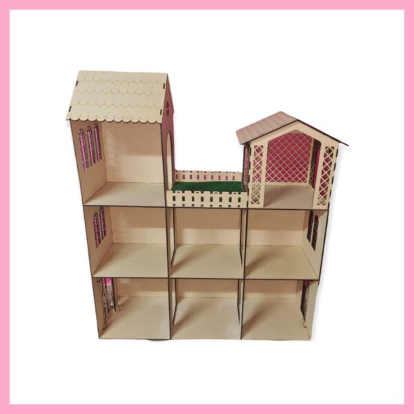Barbie House - Double Storey with Roof and Gazebo Box