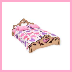 Double Bed & Bedding - Hearts